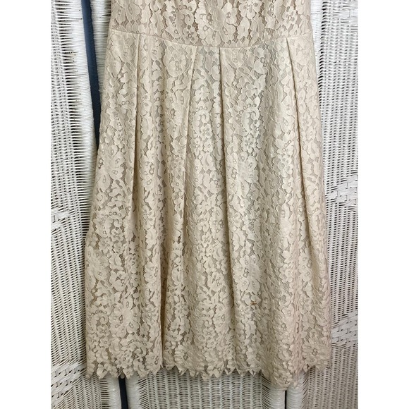 Vintage Trussardi Collection Cream Lace Dress‎ Italian Designer Fit & Flare US 6 - Picture 13 of 16